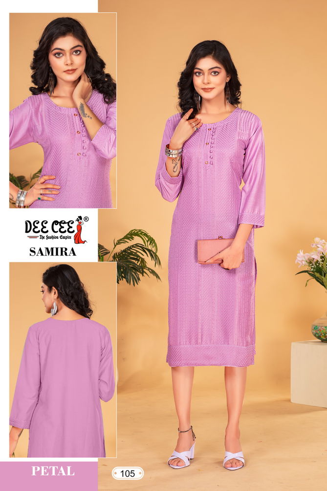 Samira By Deecee Chinon Straight Cut Kurti Suppliers In India